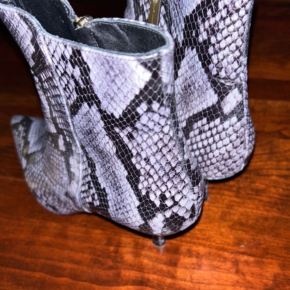 Anine Bing Ava Cloudy Ankle Snakeskin Print Heeled Bootie - Picture 5 of 8